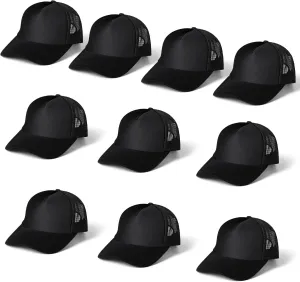 10 PCS Sublimation Blank Trucker Hats, Plain Baseball Caps with Adjustable Back Strap Unisex Mesh Caps for Men and Women DIY