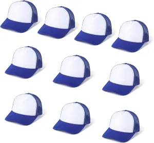 10 PCS Sublimation Blank Trucker Hats, Plain Baseball Caps with Adjustable Back Strap Unisex Mesh Caps for Men and Women DIY