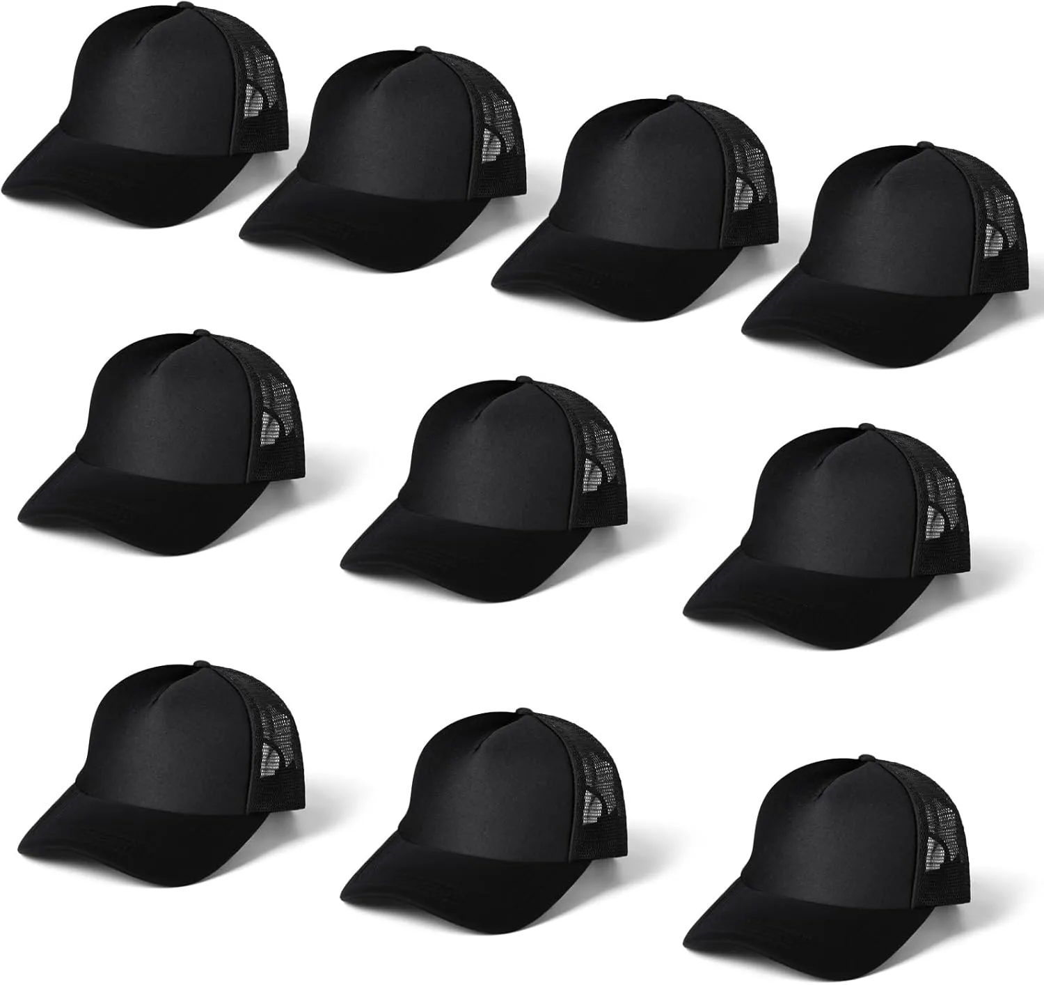 10 PCS Sublimation Blank Trucker Hats, Plain Baseball Caps with Adjustable Back Strap Unisex Mesh Caps for Men and Women DIY