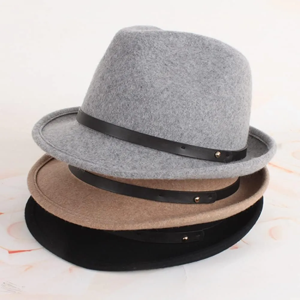 100% Wool Women&Men Fedora hat Felt Trilby hat Classic Short Brim Fashion Homburg Style Spring Autumn Winter