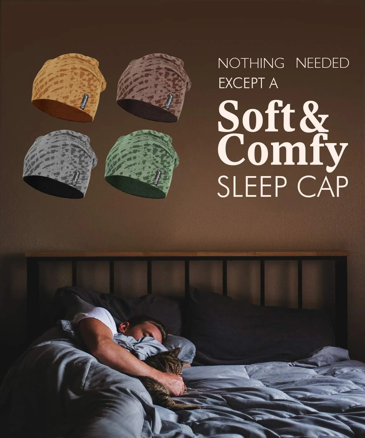 10" Multifunctional Soft Fashion Lightweight Beanies Hats, Cooling Running Skull Cap Helmet Liner Sleep Caps