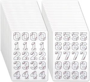 200pcs Helmet Number Stickers, Self-Adhesive Numeric Sports Decals for Baseball Hockey & Football Helmets Waterproof Numbers for Player Identification (White)