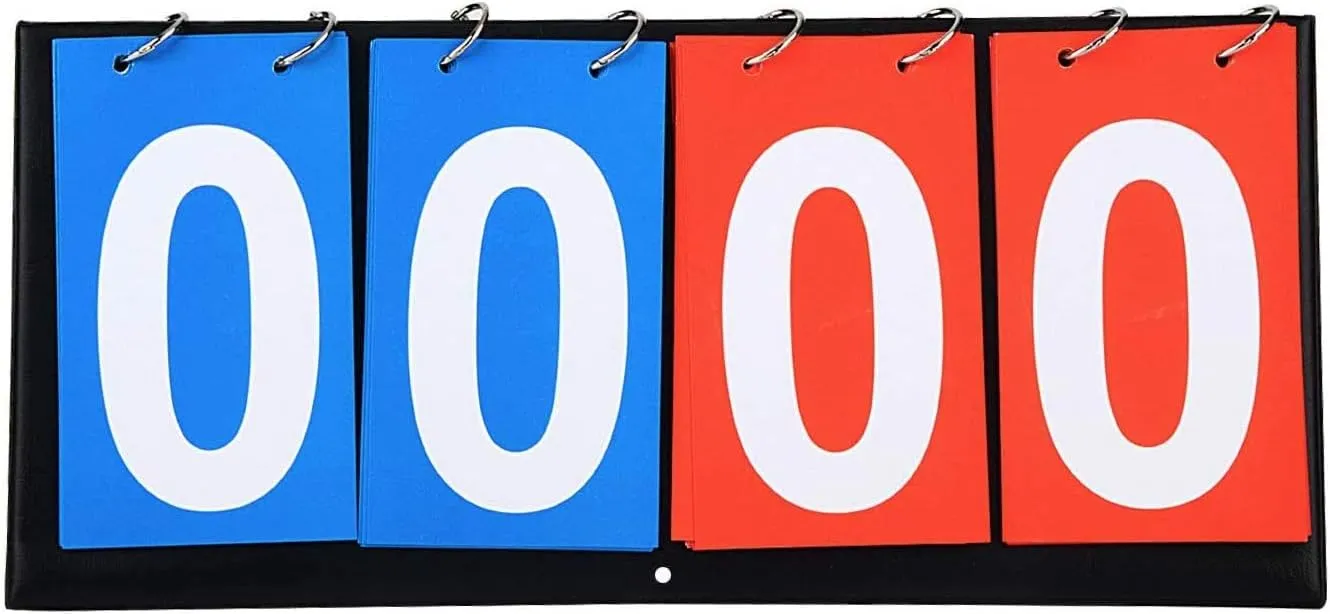 4-Digital Portable Table Top Scoreboard Flipper, Multi Sports Score Flip Scoreboard Score Keeper