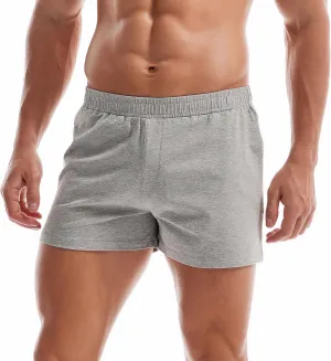 AMY COULEE Mens Gym Shorts 3" Bodybuilding Workout Shorts Lightweight Running Lounge Cotton Sleep Bottoms