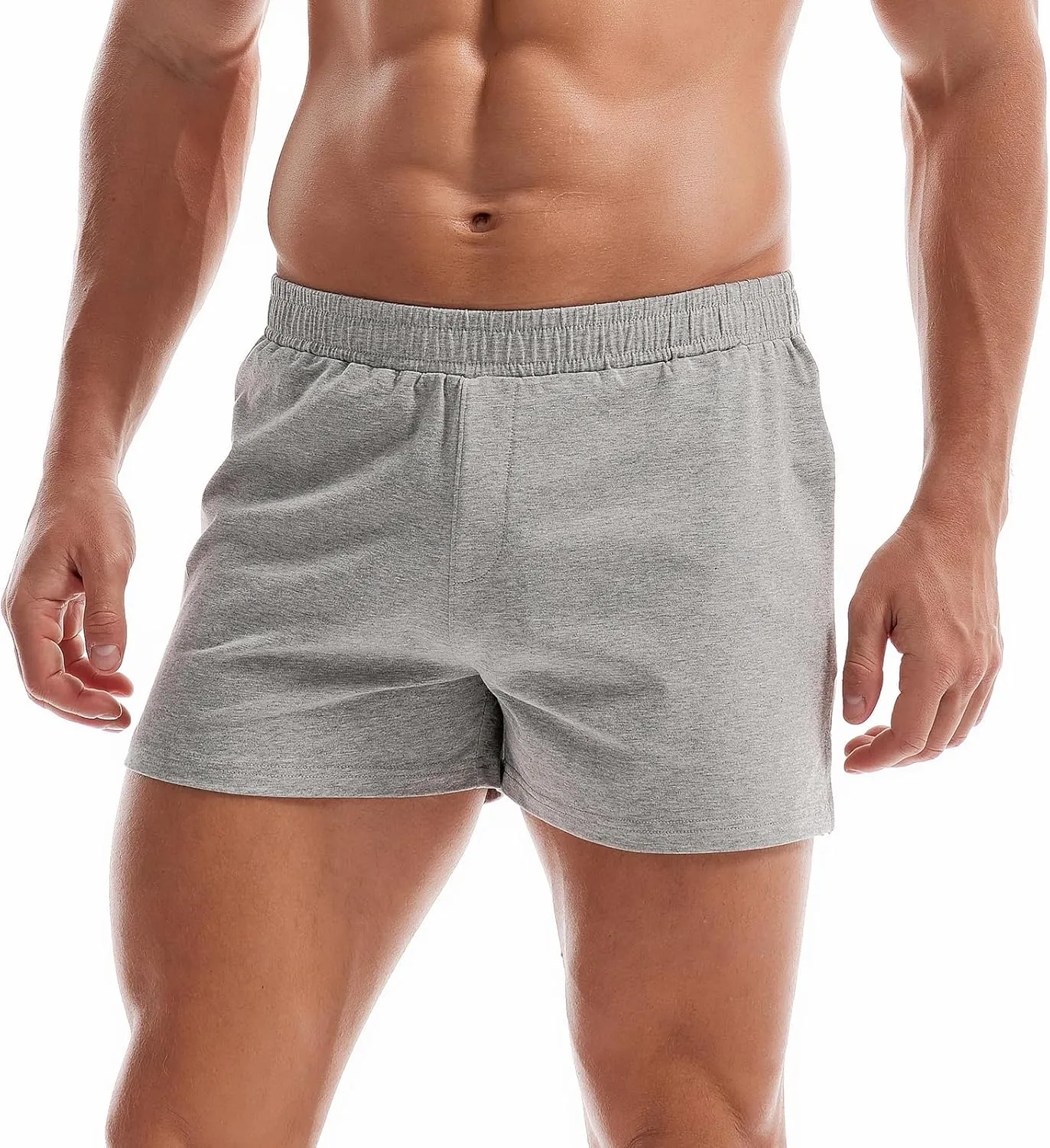 AMY COULEE Mens Gym Shorts 3" Bodybuilding Workout Shorts Lightweight Running Lounge Cotton Sleep Bottoms