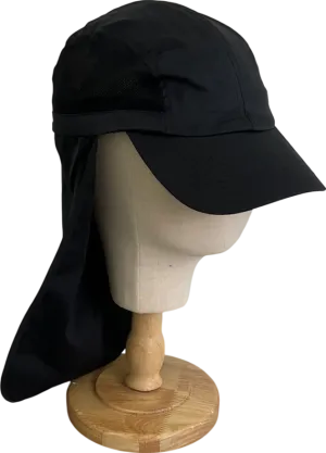 ASOS Black Nylon Cap With Neck Flap One Size