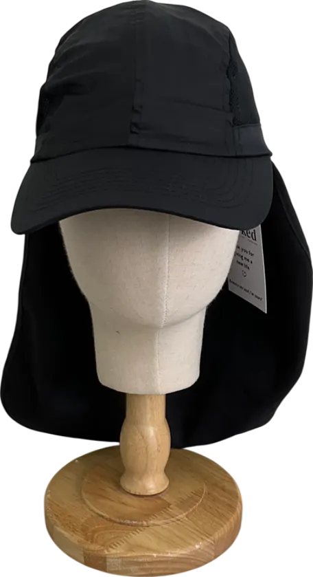 ASOS Black Nylon Cap With Neck Flap One Size