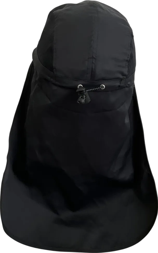 ASOS Black Nylon Cap With Neck Flap One Size