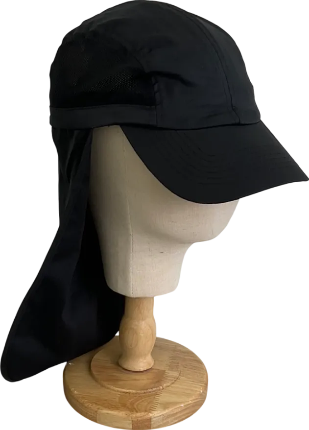 ASOS Black Nylon Cap With Neck Flap One Size
