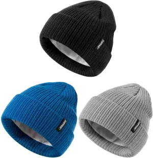 Baby Beanie Hat 3 Packs Toddler Girls Boys, Baby Hats Winter Warm Knitted Thermal with Fleece Lining, Kids Winter Hat