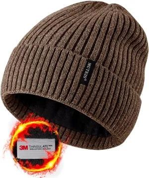Beanie Hats for Men 30% Merino Wool Knit Hat, Winter Hats for Women Thick Warm Lined, Beanie for Women Cold Weather Skull Cap