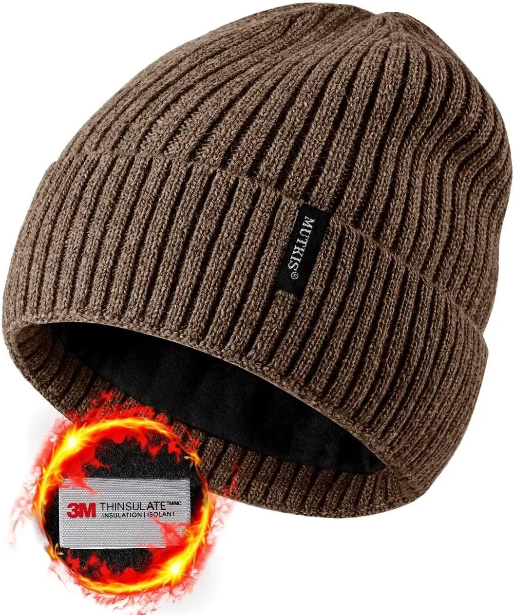Beanie Hats for Men 30% Merino Wool Knit Hat, Winter Hats for Women Thick Warm Lined, Beanie for Women Cold Weather Skull Cap