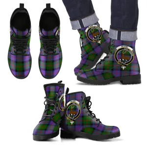Blair Modern Tartan Clan Badge Leather Boots