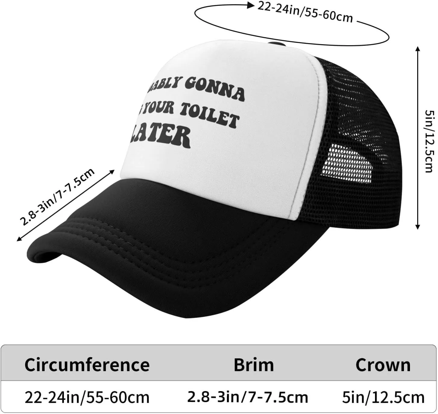 Buxtom Probably Gonna Clog Your Toilet Later Funny Adjustable Mesh Trucker Hat Unisex Fishing Caps Men WomenBlack