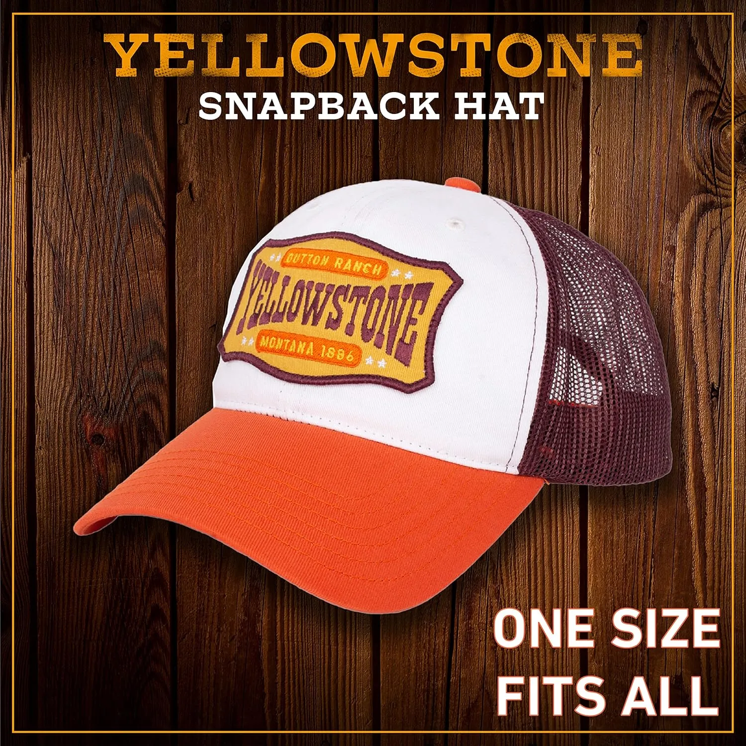 Concept One Yellowstone Trucker Hat, Adjustable Snapback Mesh Baseball Hat with Curved Brim