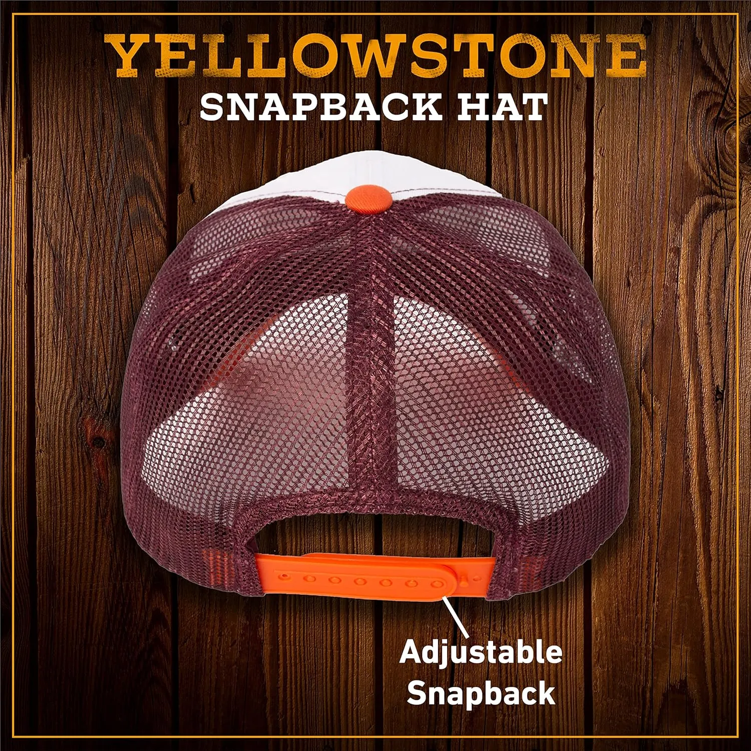 Concept One Yellowstone Trucker Hat, Adjustable Snapback Mesh Baseball Hat with Curved Brim
