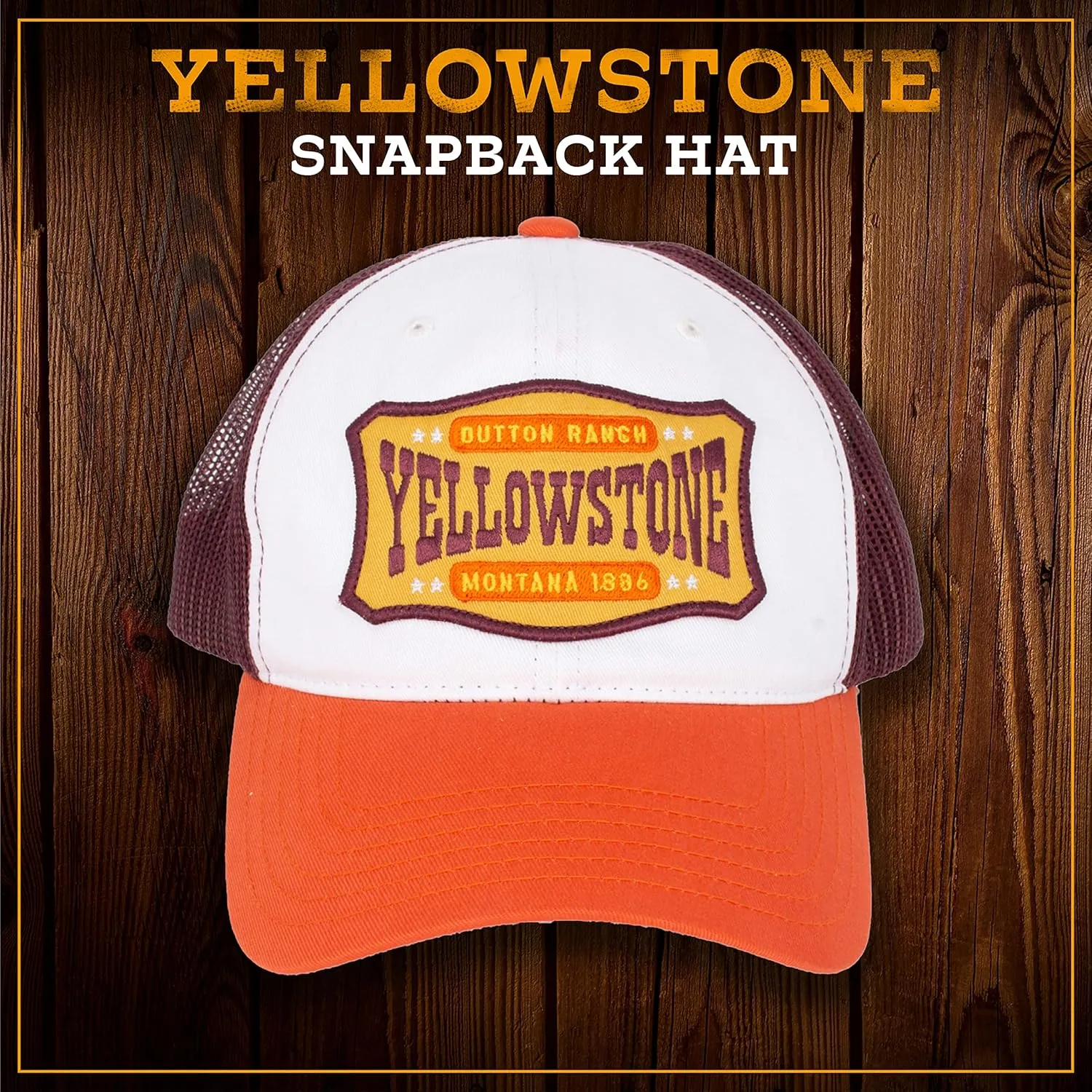 Concept One Yellowstone Trucker Hat, Adjustable Snapback Mesh Baseball Hat with Curved Brim