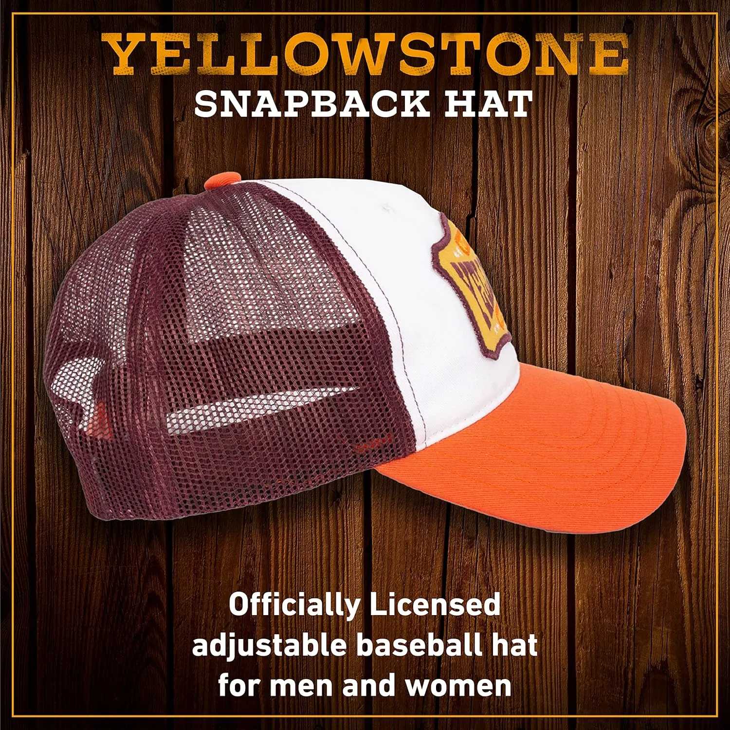 Concept One Yellowstone Trucker Hat, Adjustable Snapback Mesh Baseball Hat with Curved Brim