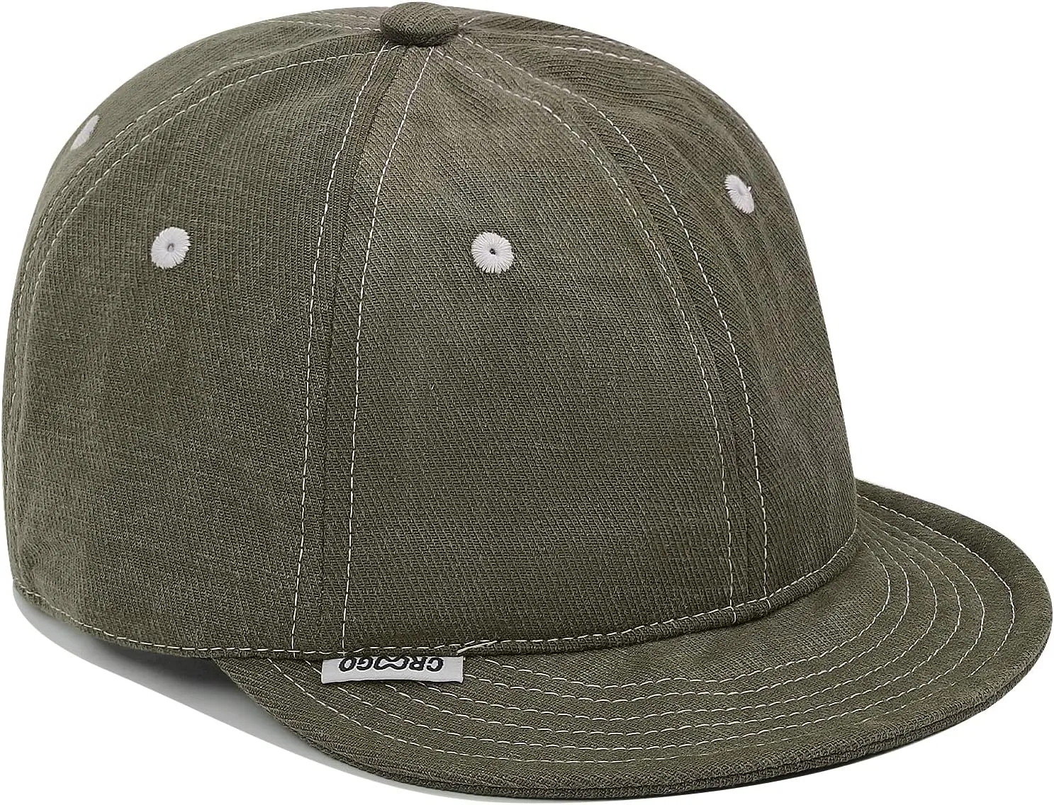 Croogo Short Brim Baseball Cap Flat Trucker Hat Adjustable Sun Hat Soft Brim Dad Hats Running Golf Caps Short Bill Hiphop Cap