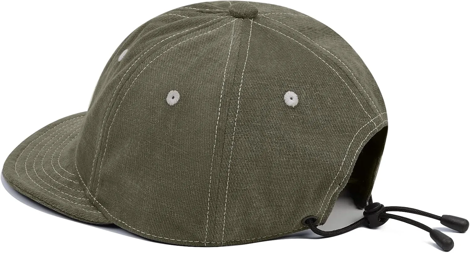 Croogo Short Brim Baseball Cap Flat Trucker Hat Adjustable Sun Hat Soft Brim Dad Hats Running Golf Caps Short Bill Hiphop Cap