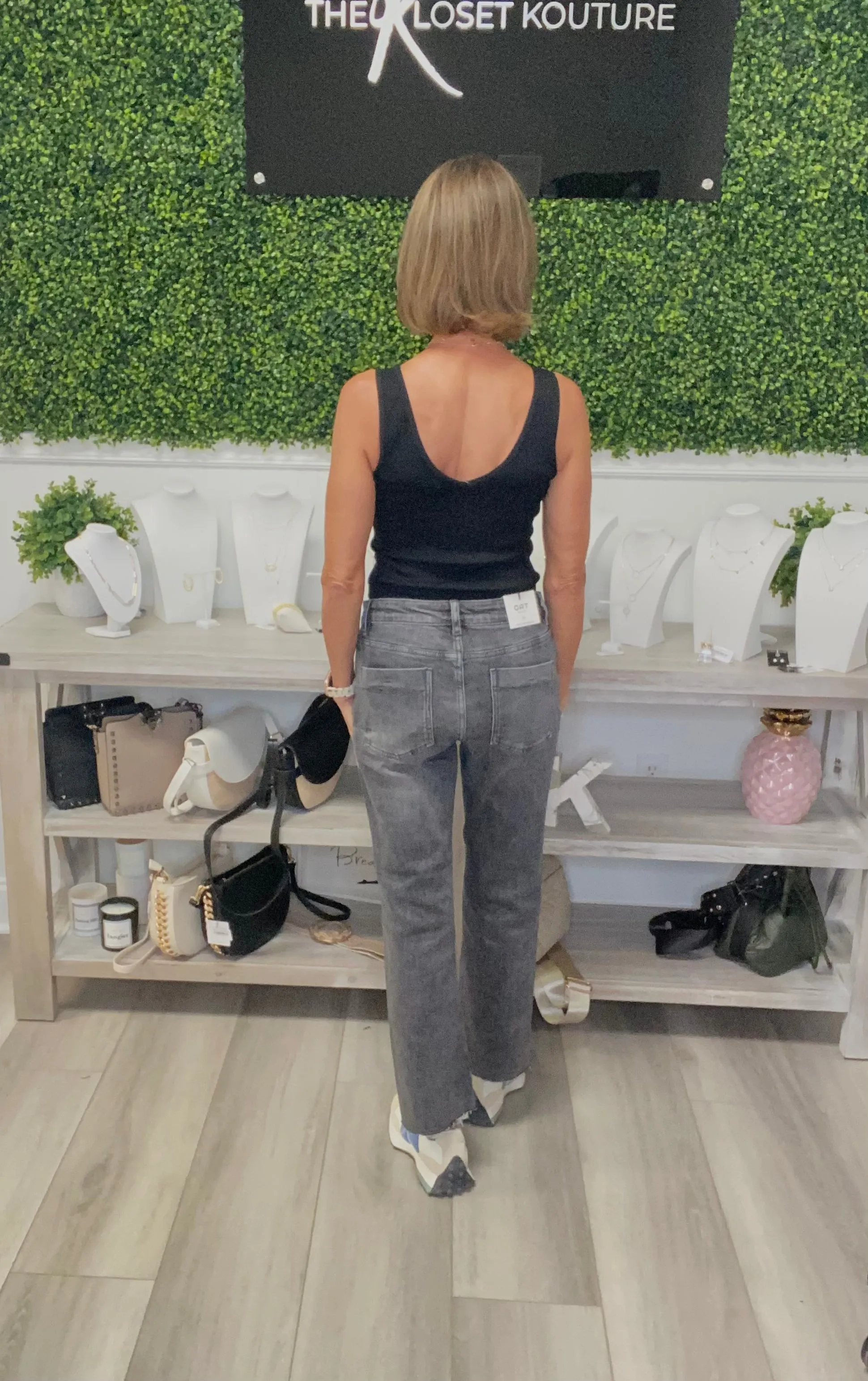 Cropped Washed Black Jeans