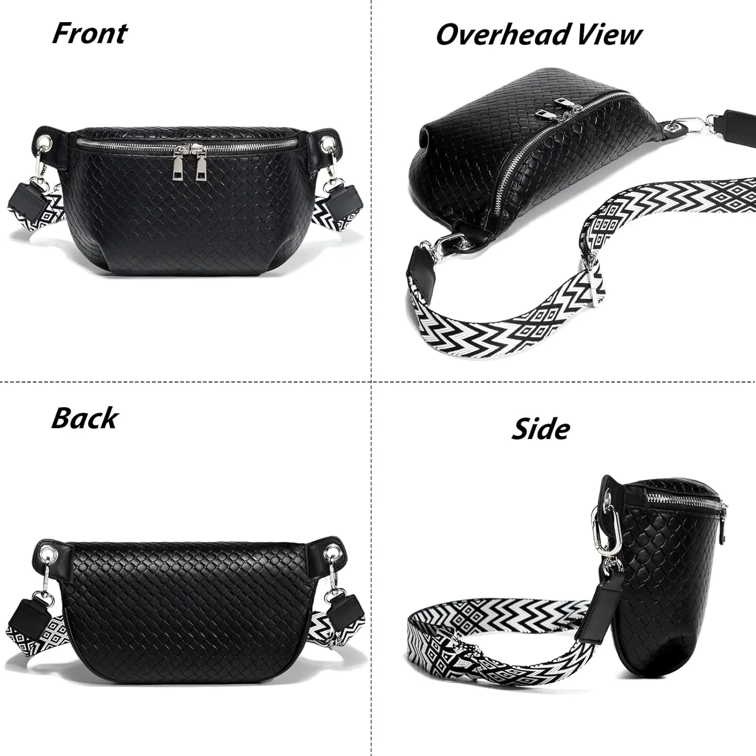 Crossbody Sling Bag Purse for Women - Small Chest Fanny Pack Trendy Travel Faux Leather Cross Body Bags with Adjustable Strap