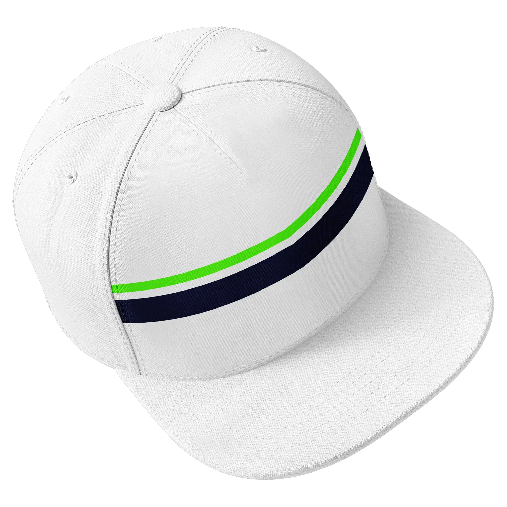 Custom White Seattle Hat Sport Design Cap Stitched Adjustable Personalized PR067B-D020262-27