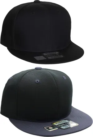 D&I Classic Blank Snapback Flat Bill Visor Hat Cap w Adjustable Adjustable Back