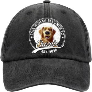DOPTIKA Personalized Adjustable Denim Baseball Hats, Dog Mom Baseball Caps for Women, Best Dog Dad Ever Gifts for Fathers Day
