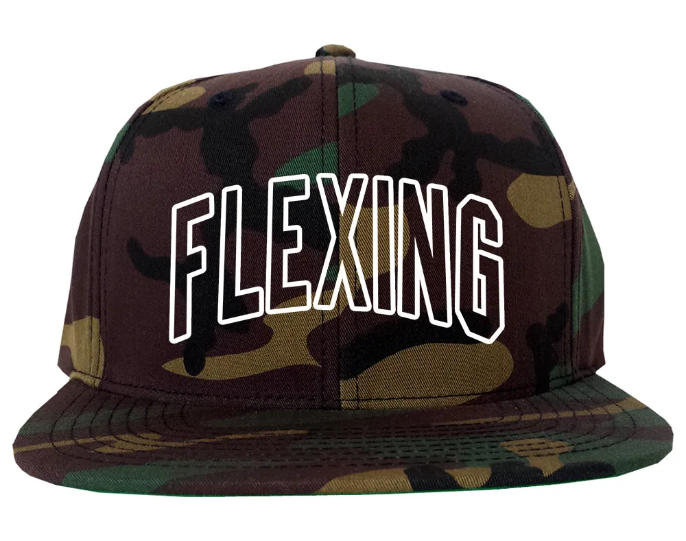 Flexing Outline Mens Snapback Hat