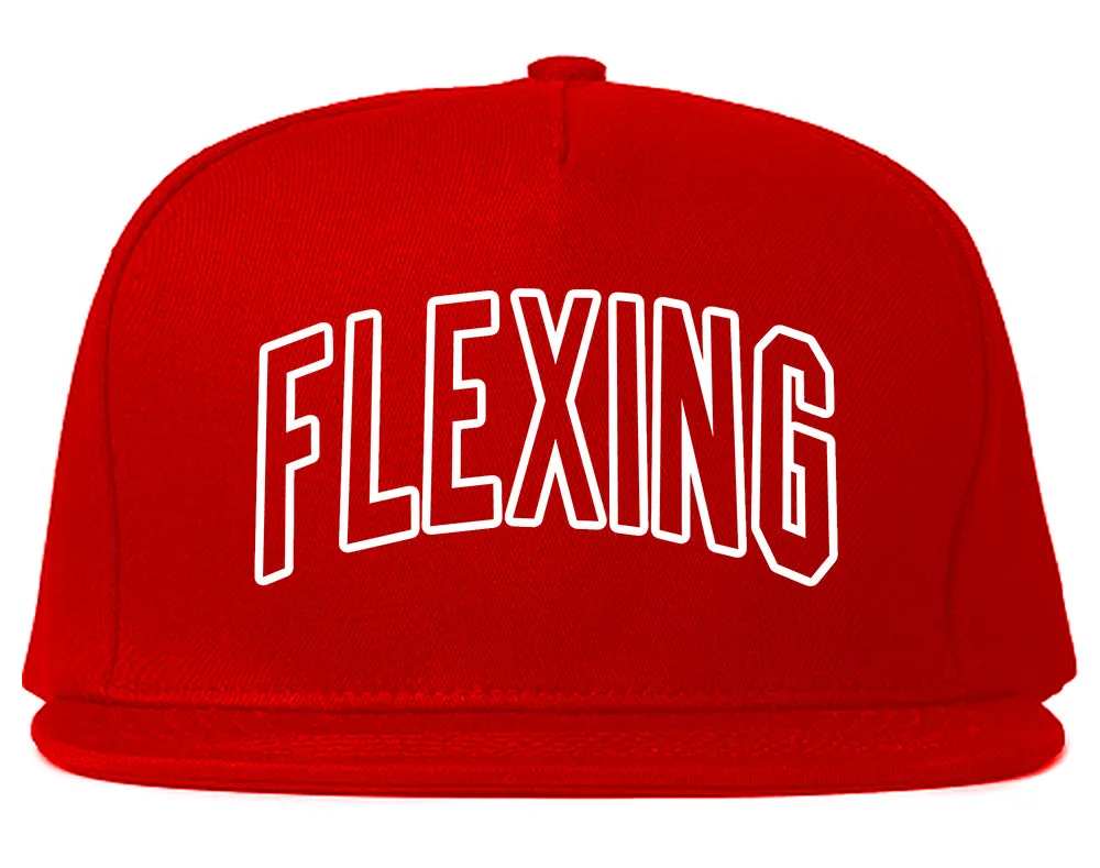 Flexing Outline Mens Snapback Hat