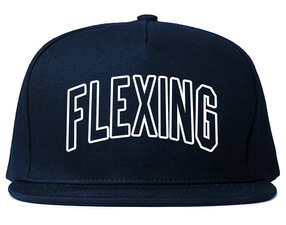 Flexing Outline Mens Snapback Hat