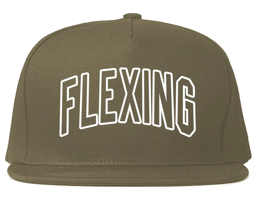 Flexing Outline Mens Snapback Hat