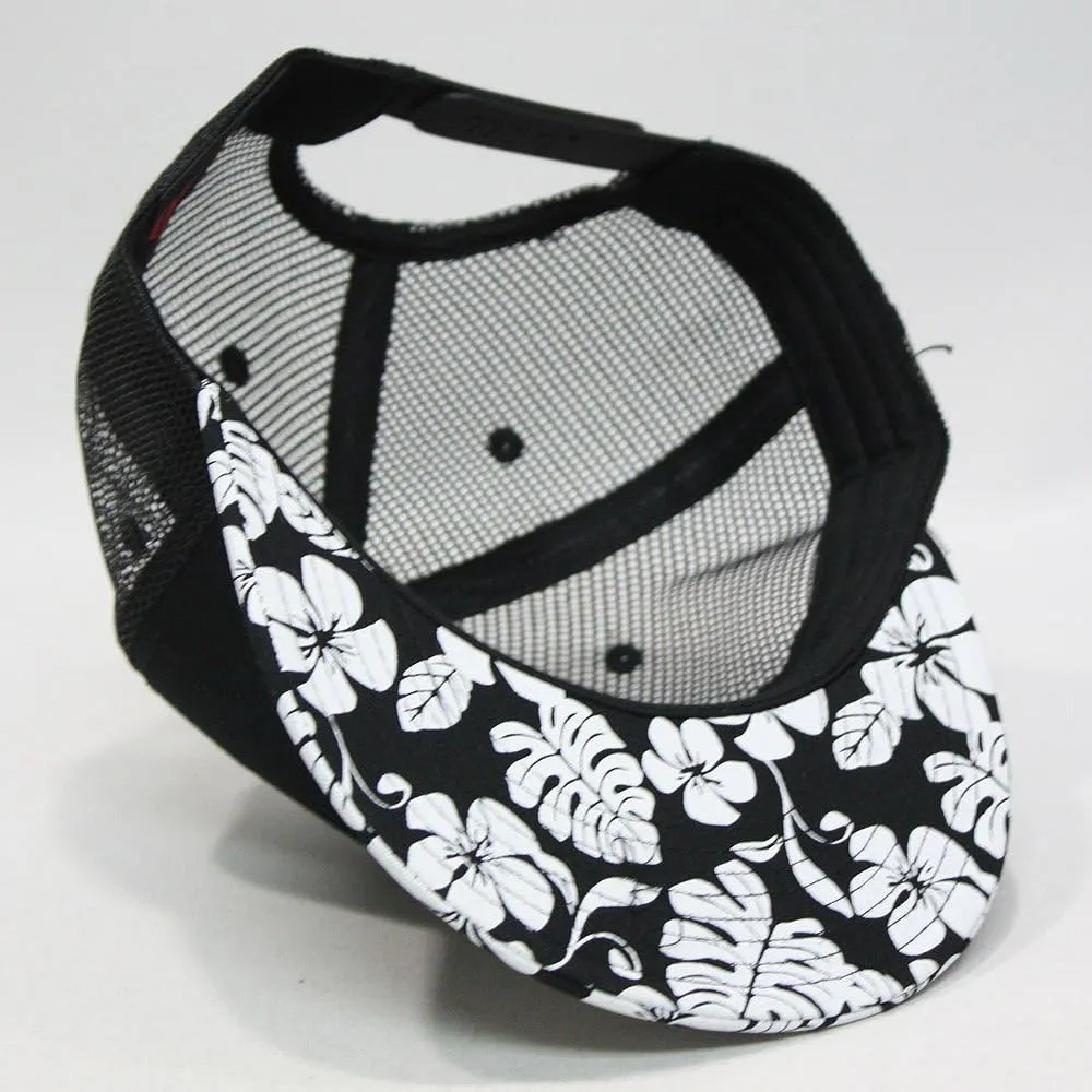 Floral Hawaiian Cotton Twill Adjustable Snapback Baseball Caps