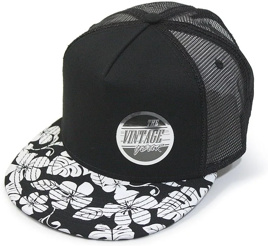 Floral Hawaiian Cotton Twill Adjustable Snapback Baseball Caps