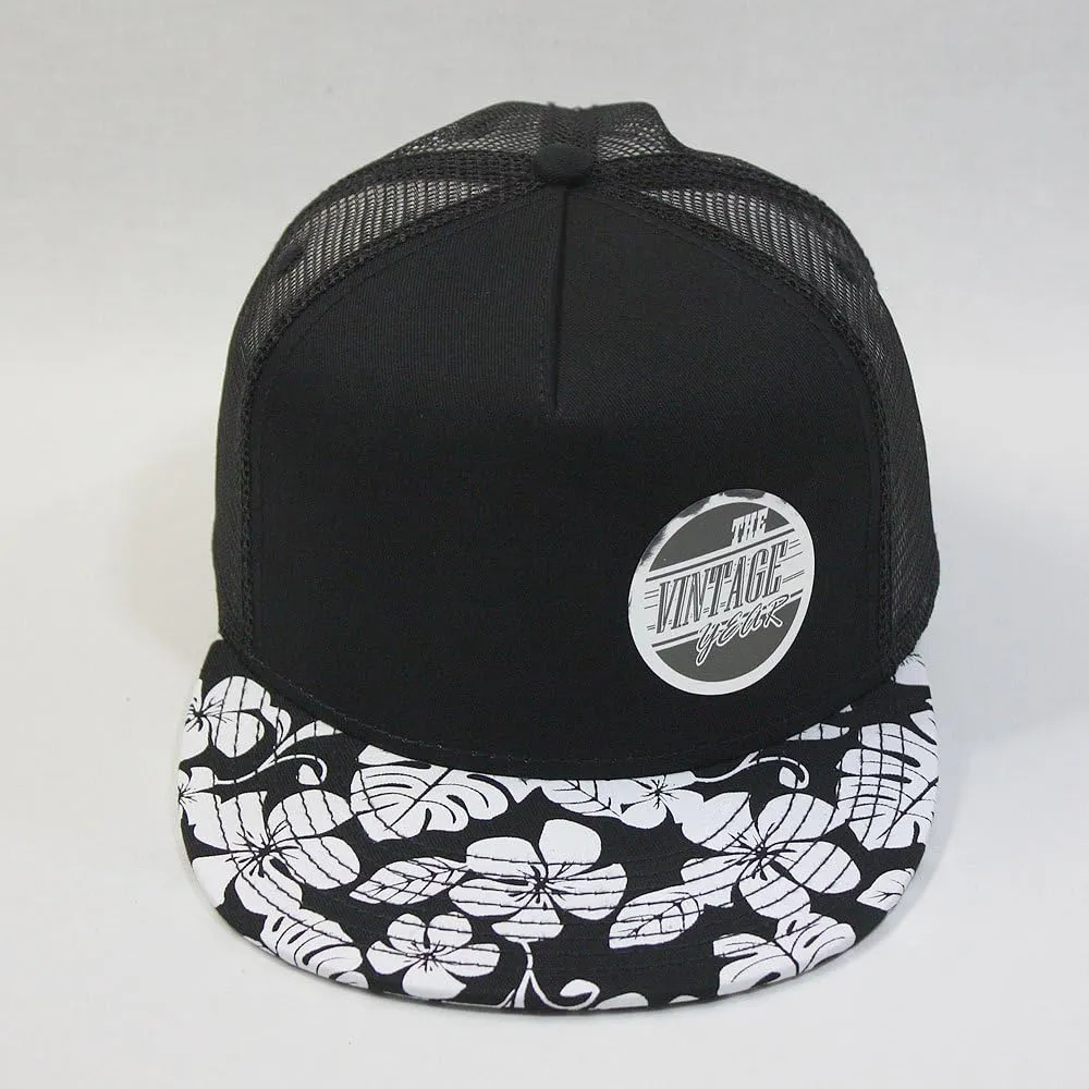 Floral Hawaiian Cotton Twill Adjustable Snapback Baseball Caps