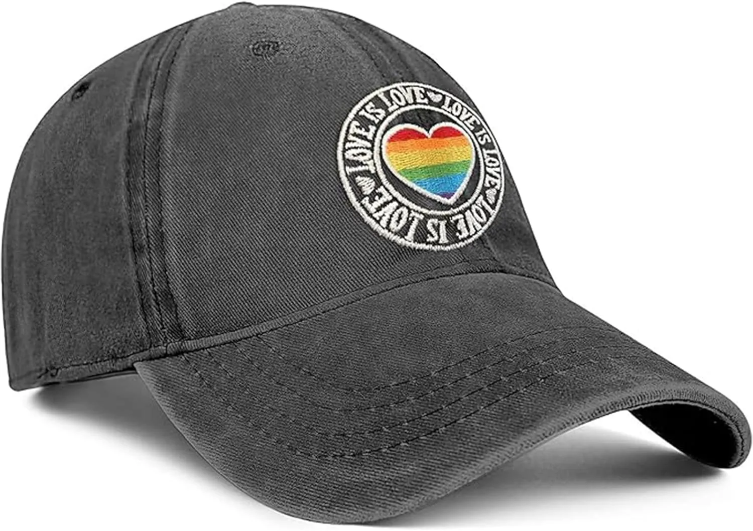 Gay Pride Baseball Hat for Men and Women, LGBT Rainbow Embroidered Trucker Hats Adjustable Washable LGBTQ Baseball Cap Gifts