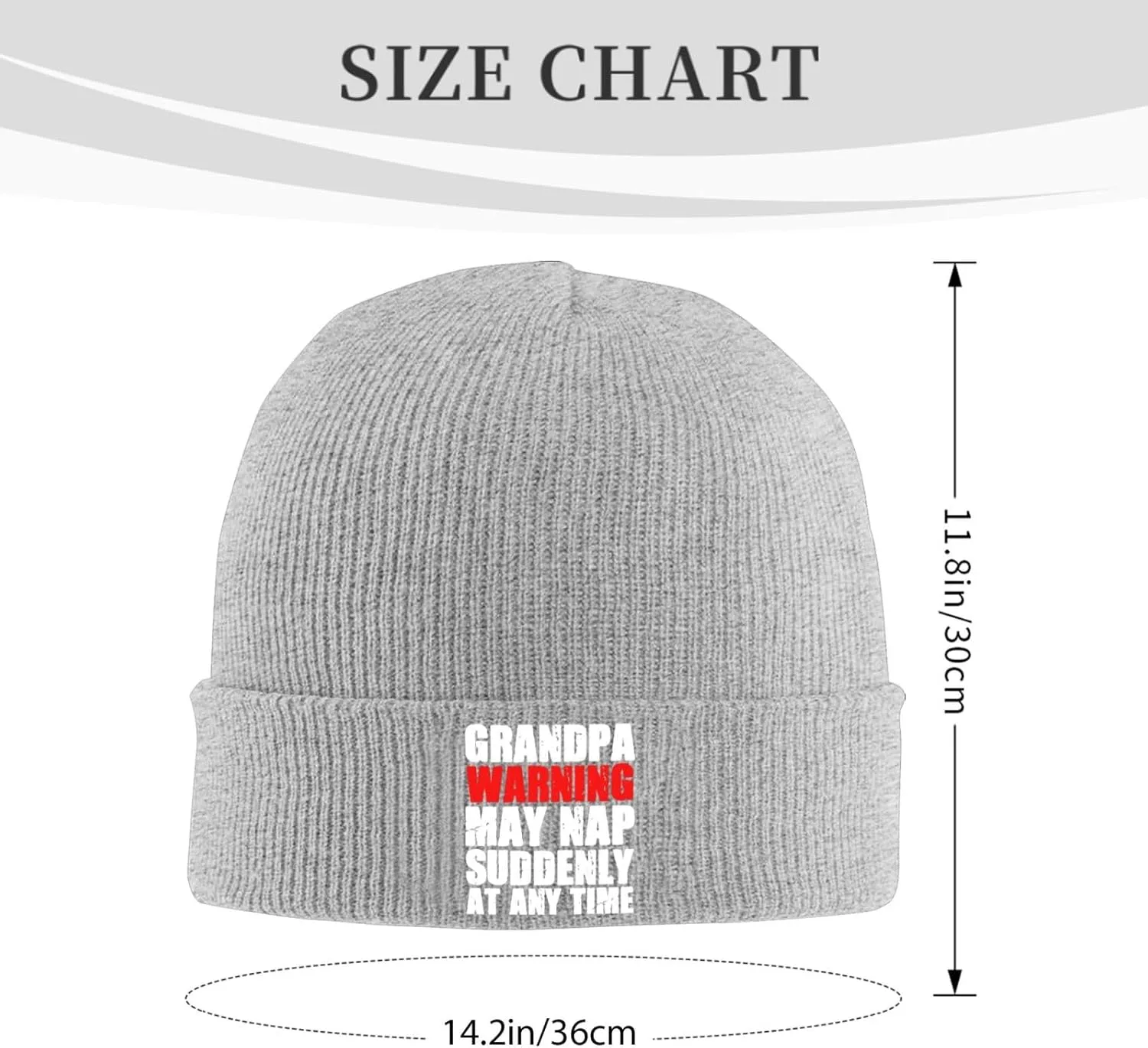 Grandpa Warning May Nap Suddenly at Any Time Beanies for Men & Women - Knit Beanie Soft Skull Caps,Daily Winter Hat