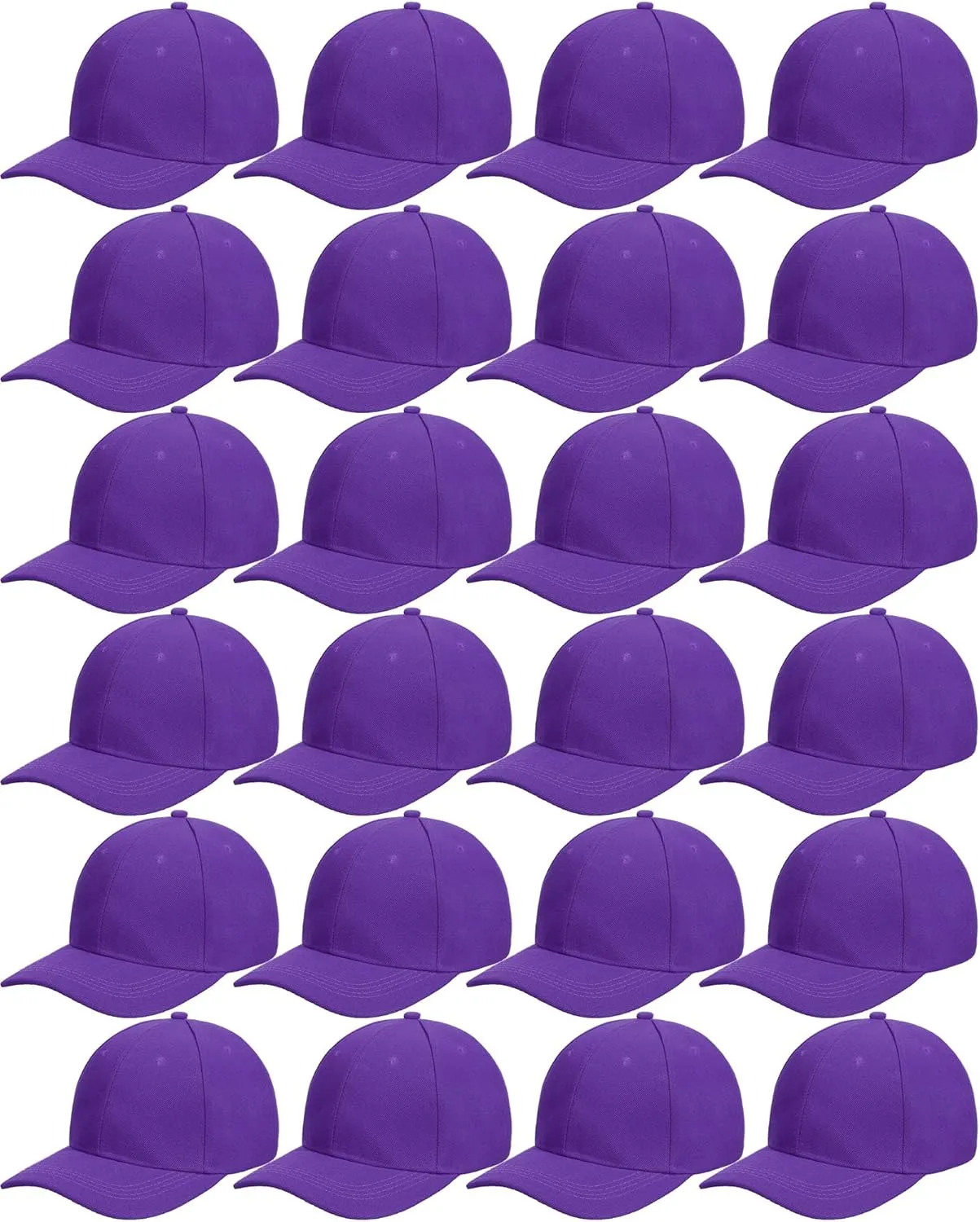 Handepo 24 Pcs Blank Baseball Cap Adjustable Back Strap Plain Blank Camouflage Hat Unisex Baseball Cap for Trucker Men Women
