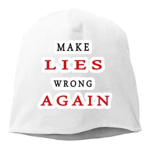 HENNANMIMI Make Lies Wrong Again1 Unisex Beanies Cap Hedging Cap Skull Hat Autumn/Winter Cap White