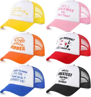 Hercicy 6 Pack Funny mesh Hat Gag Joke Trucker Hats Baseball Caps Sports Trucker Caps for Baseball Lovers Gifts Women Men
