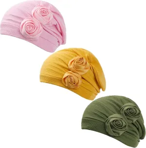 HONENNA Chemo Caps Headwear for Women Turbans Beanies Flowers Hats Headwrap for Cancer Patient Hair Loss