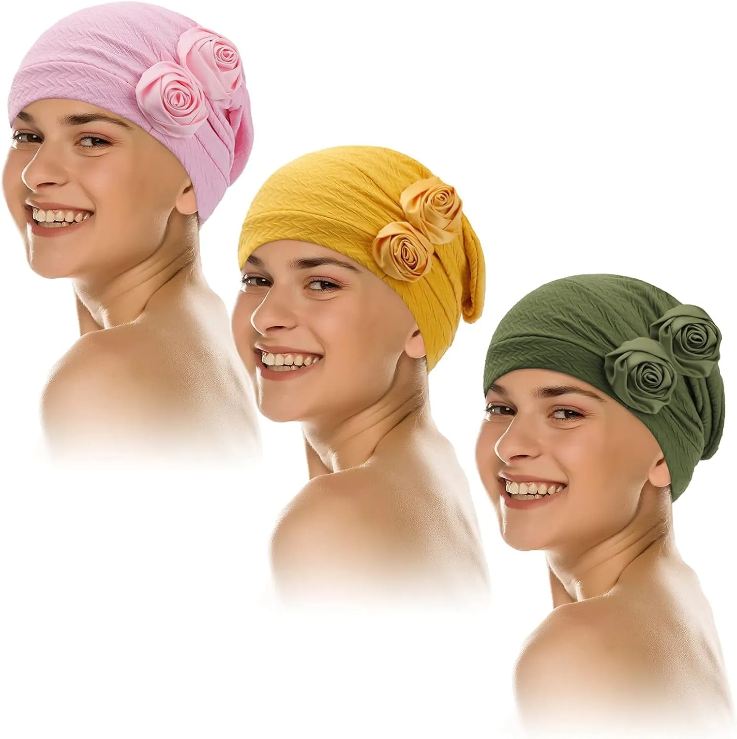 HONENNA Chemo Caps Headwear for Women Turbans Beanies Flowers Hats Headwrap for Cancer Patient Hair Loss