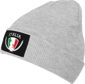 Italia Italy Italian Flag Knit Beanie Winter Hats for Men and Women Knitted Cuffed Skull Cap Acrylic Daily Beanie Hat