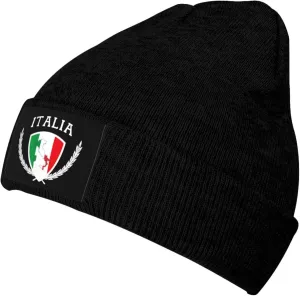 Italia Italy Italian Flag Knit Beanie Winter Hats for Men and Women Knitted Cuffed Skull Cap Acrylic Daily Beanie Hat
