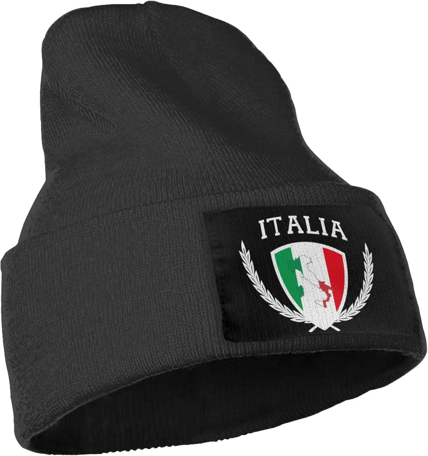 Italia Italy Italian Flag Knit Beanie Winter Hats for Men and Women Knitted Cuffed Skull Cap Acrylic Daily Beanie Hat