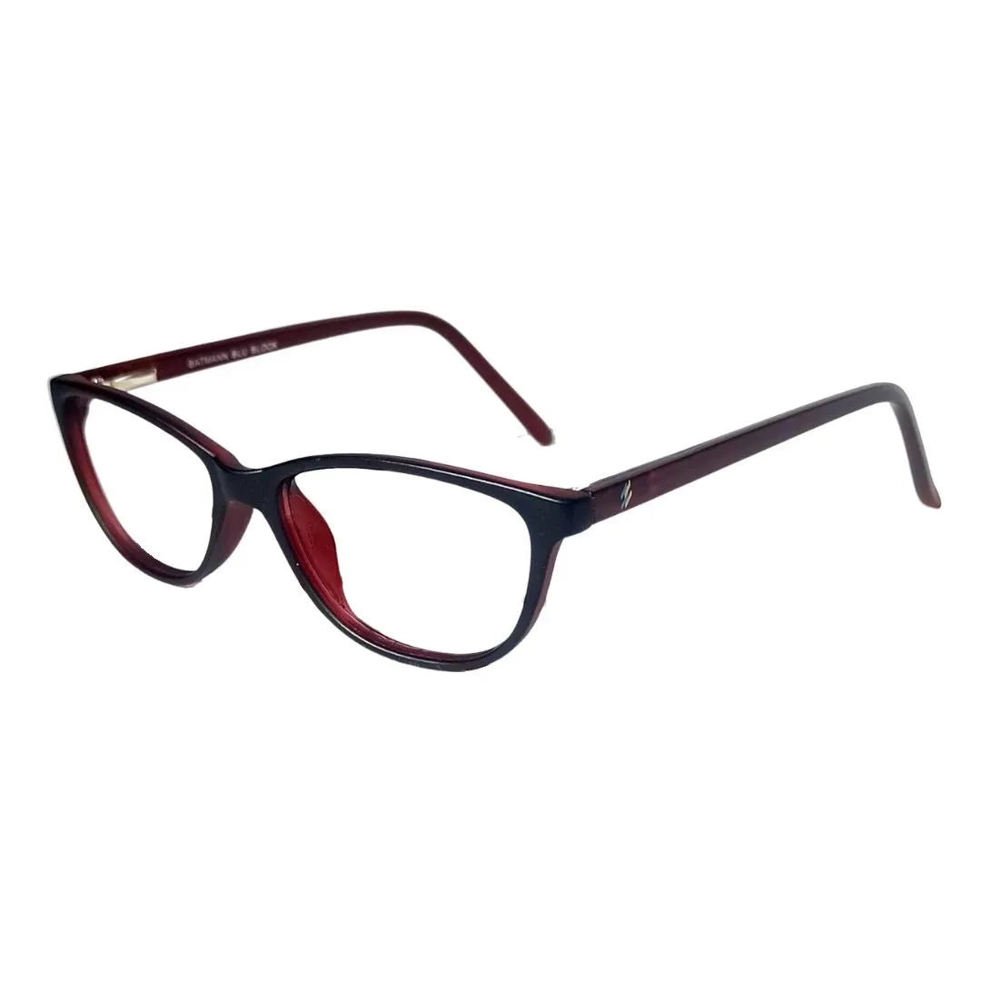 Jubleelens - Dark Red Full Rim Cat-Eye Eyeglasses for Kids (56803 )