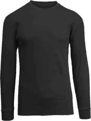 Men's Waffle Knit Thermal Shirts - Long Sleeve, Crew Neck, Warm Winter Layers (S-2XL)