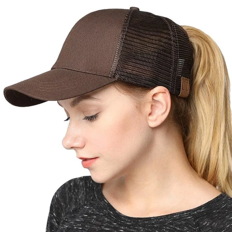 Messy Buns Trucker Plain Baseball Cap