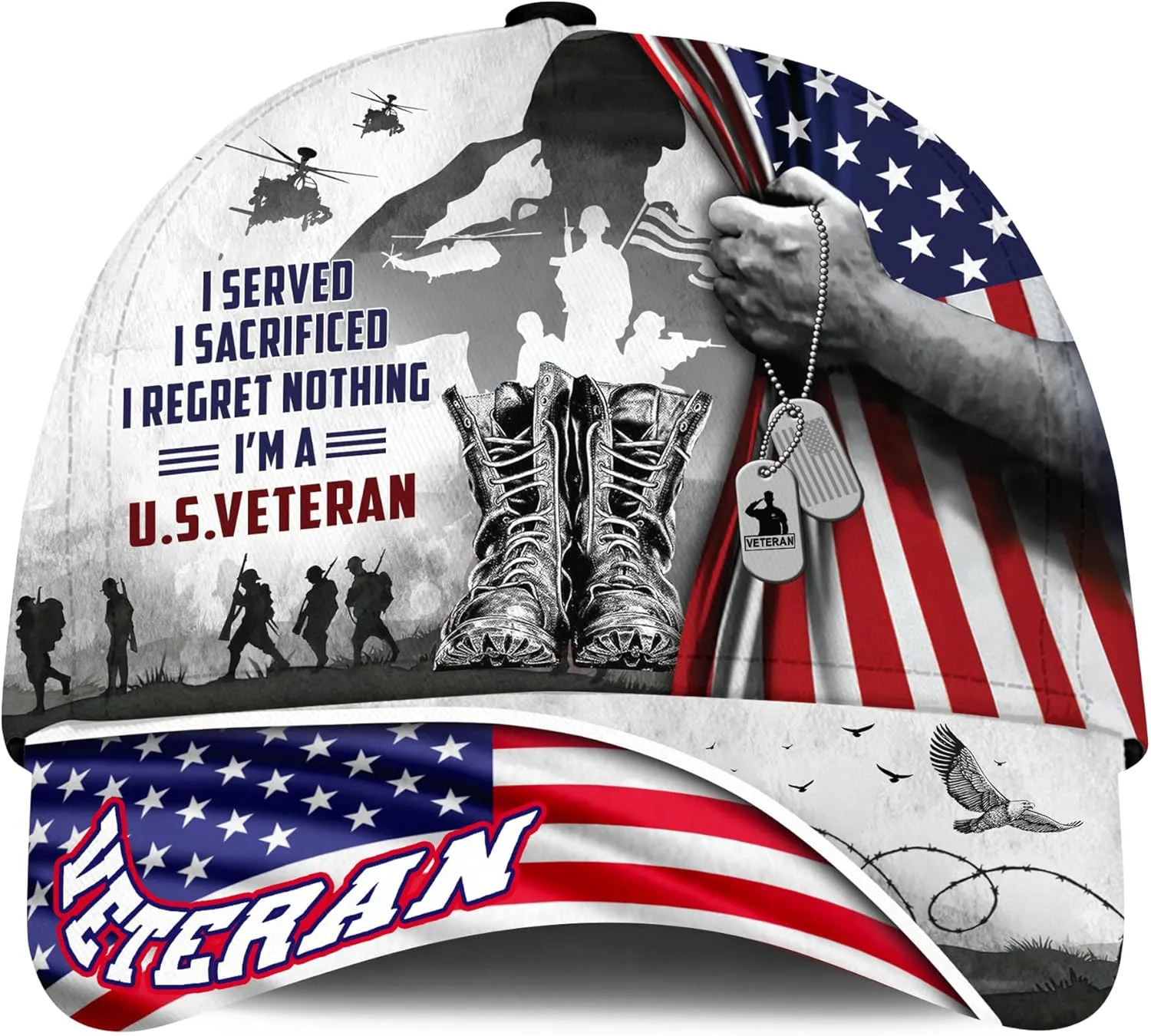 Military Caps for Men Veteran Baseball Caps US Veteran Hat Eagle Crest Military Hats Patriotic Baseball Cap Gift for Veteran